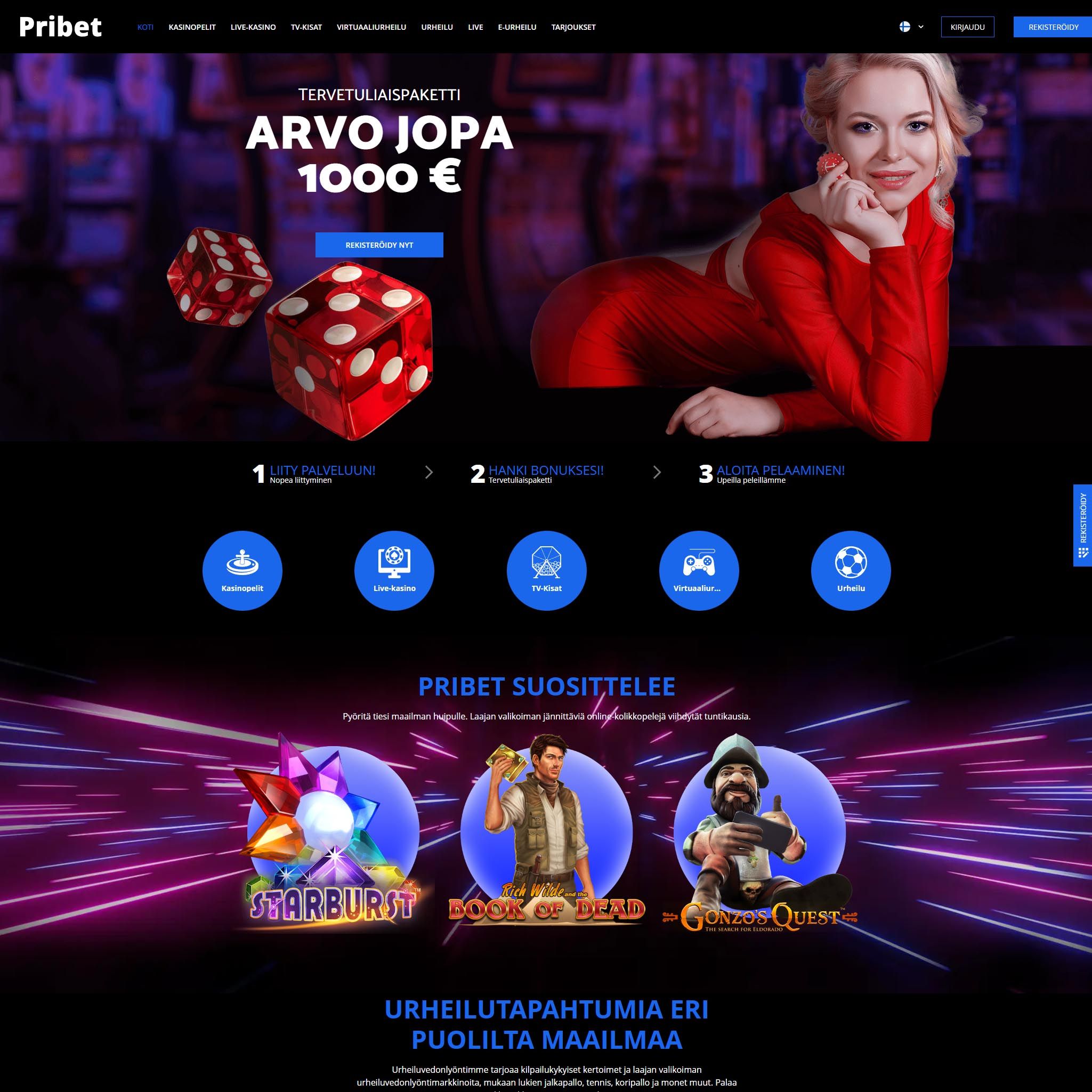 Suomalaiset nettikasinot tarjoavat monia hyötyjä pelaajille. Pribet Casino on suosittelemamme nettikasino, jolle voit lunastaa bonuksia ja muita etuja.