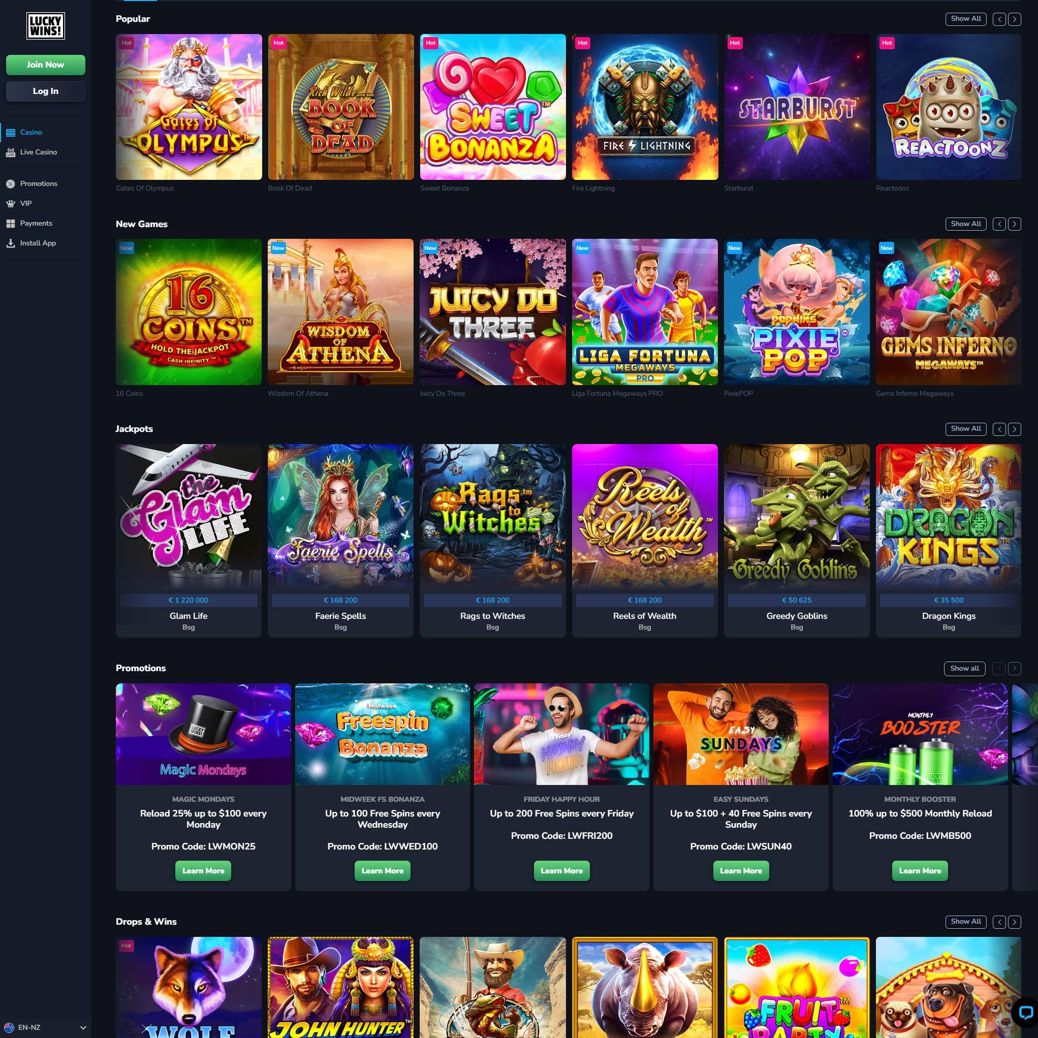 Luckywins Casino NZ review by Mr. Gamble