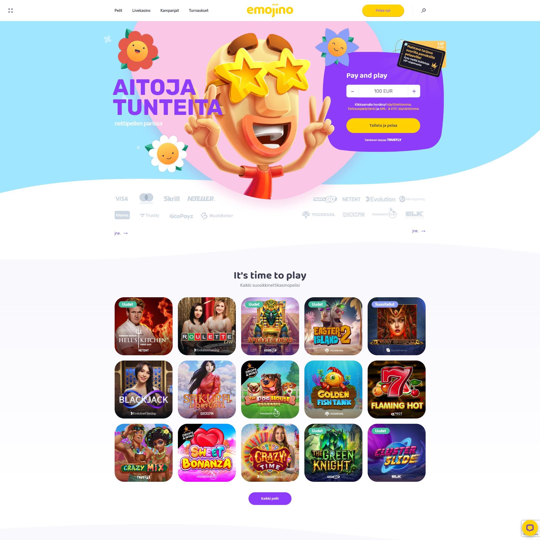 Suomalaiset nettikasinot tarjoavat monia hyötyjä pelaajille. Emojino Casino on suosittelemamme nettikasino, jolle voit lunastaa bonuksia ja muita etuja.