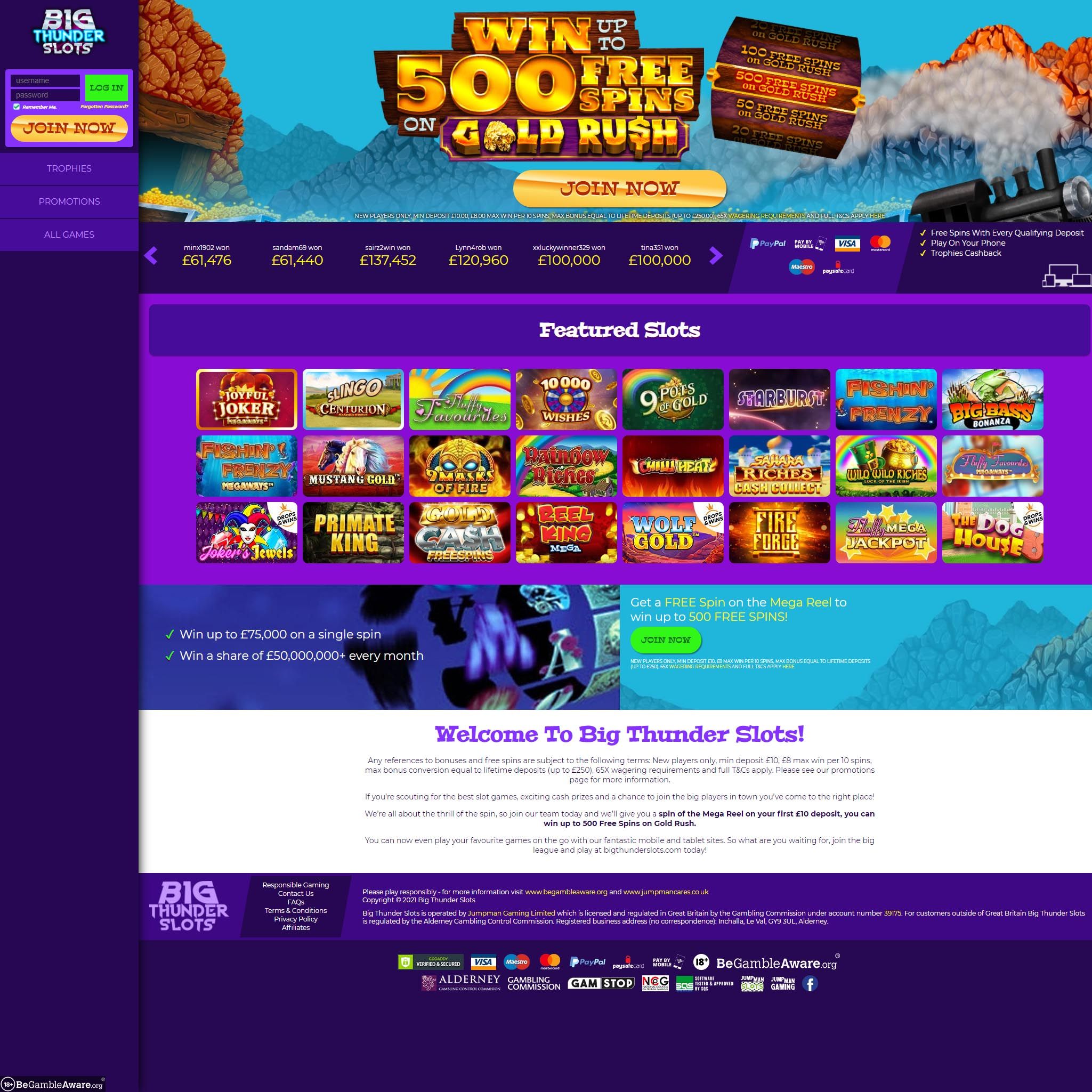 Big Thunder Slots Casino UK review by Mr. Gamble