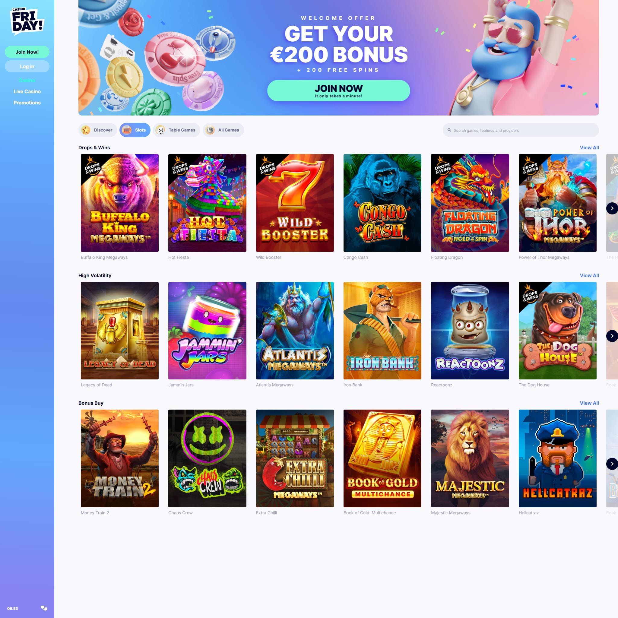 Casino Friday full games catalogue