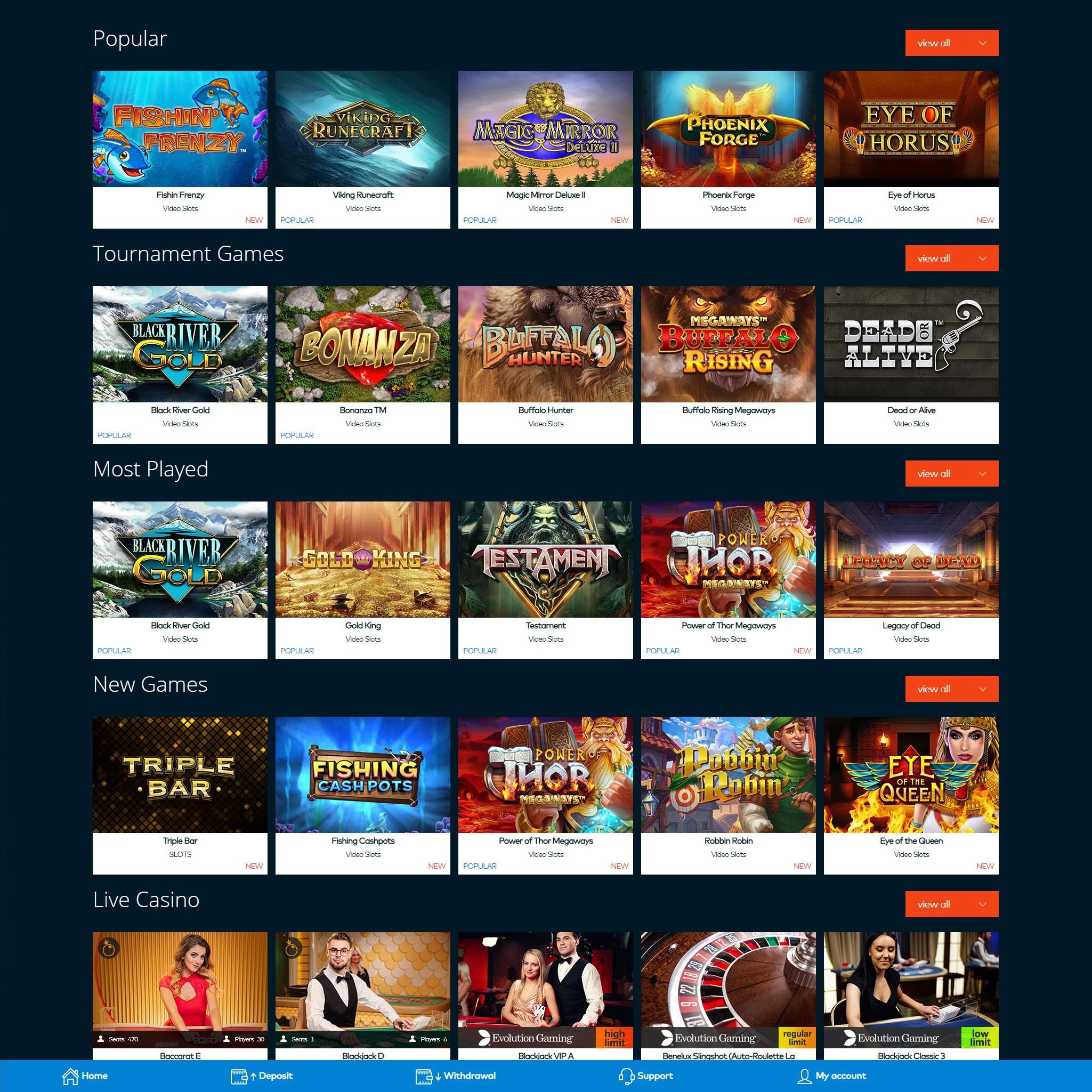 Fun Casino full games catalogue