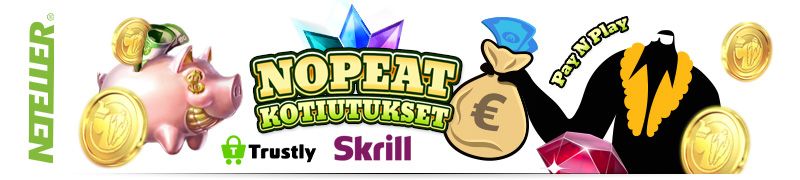 Mikä maksutapa lupaa nopeat kotiutukset nettikasinoilta? Kun pelipaikkana on casino nopea kotiutus on palvelun, kuten Trustly, Skrill tai Neteller ansiota.