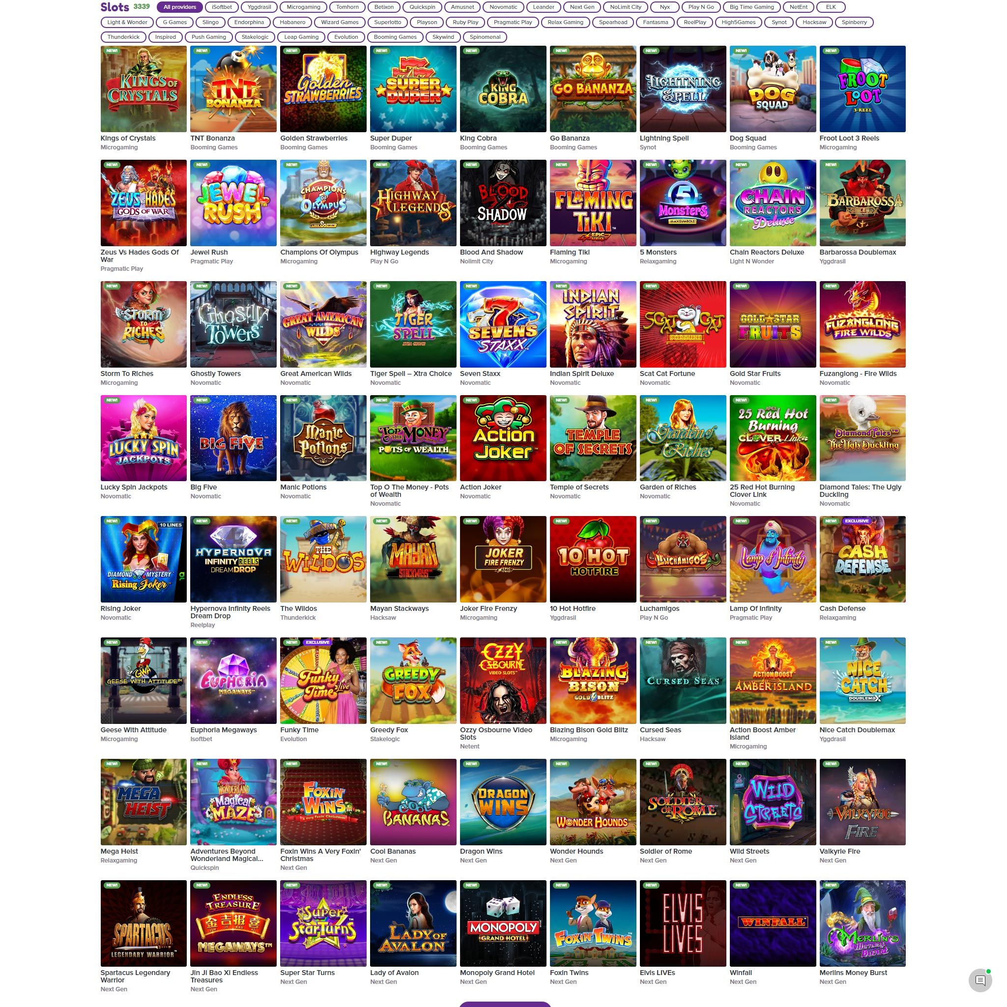 Hitta Jalla Casino spelkatalog