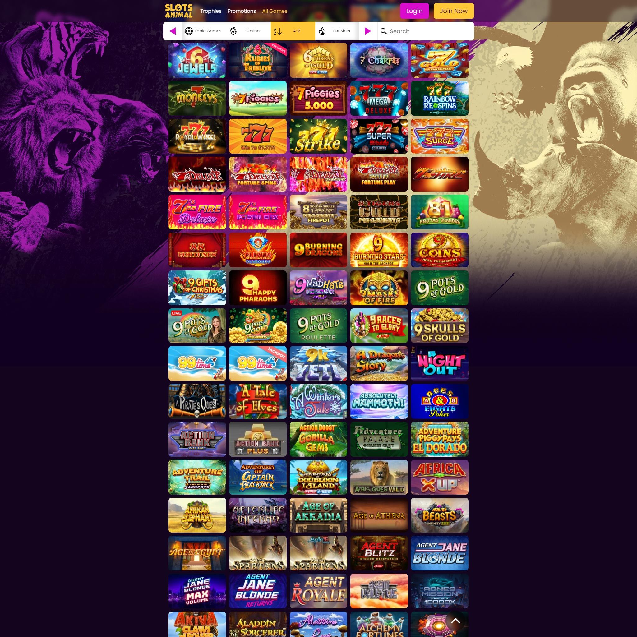 Slots Animal full games catalogue