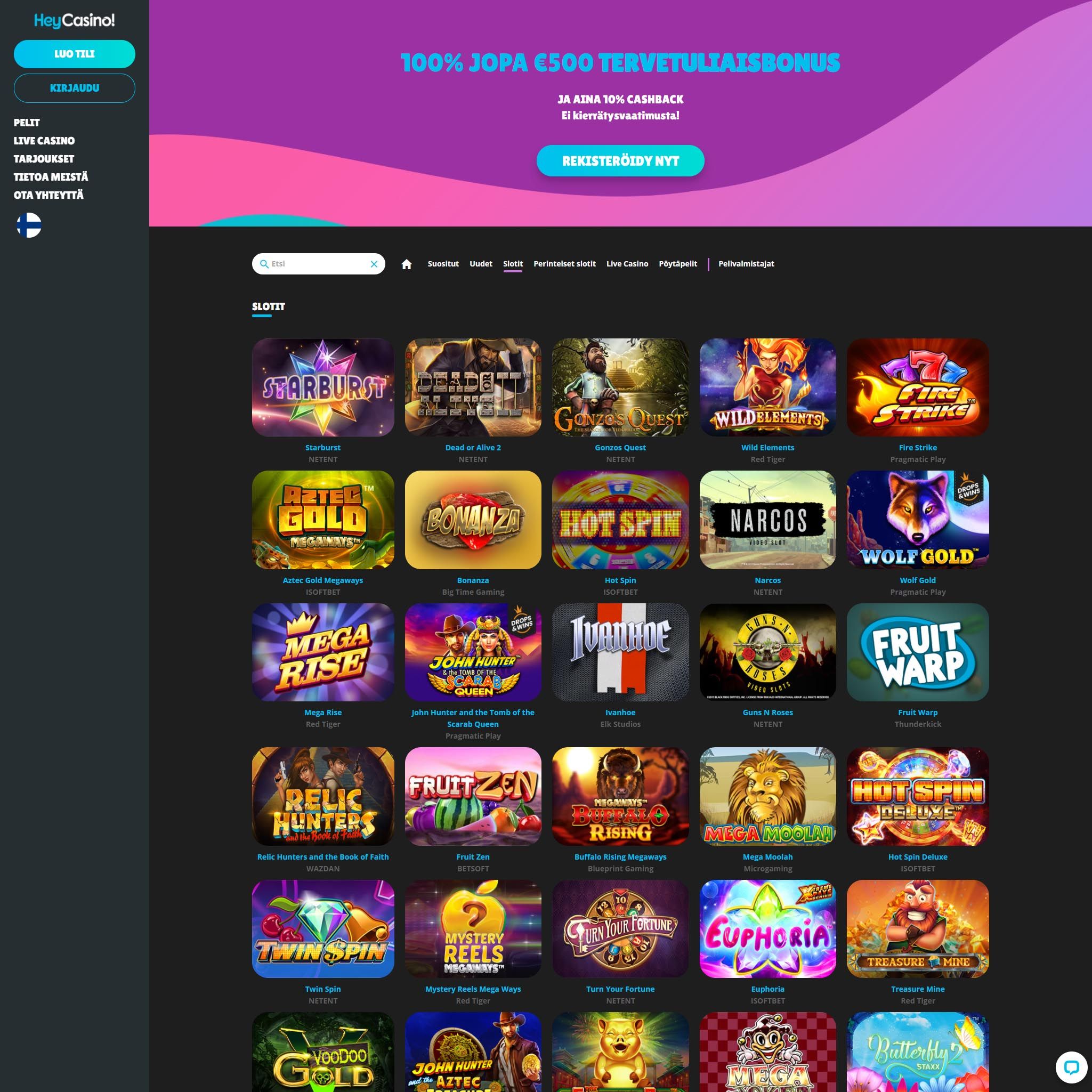 Pelaa netticasino HeyCasino! voittaaksesi oikeaa rahaa – oikean rahan online casino! Vertaa kaikki nettikasinot ja löydä parhaat casinot Suomessa.