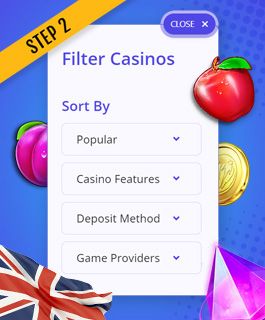 Use filters to shortlist the most popular casino sites