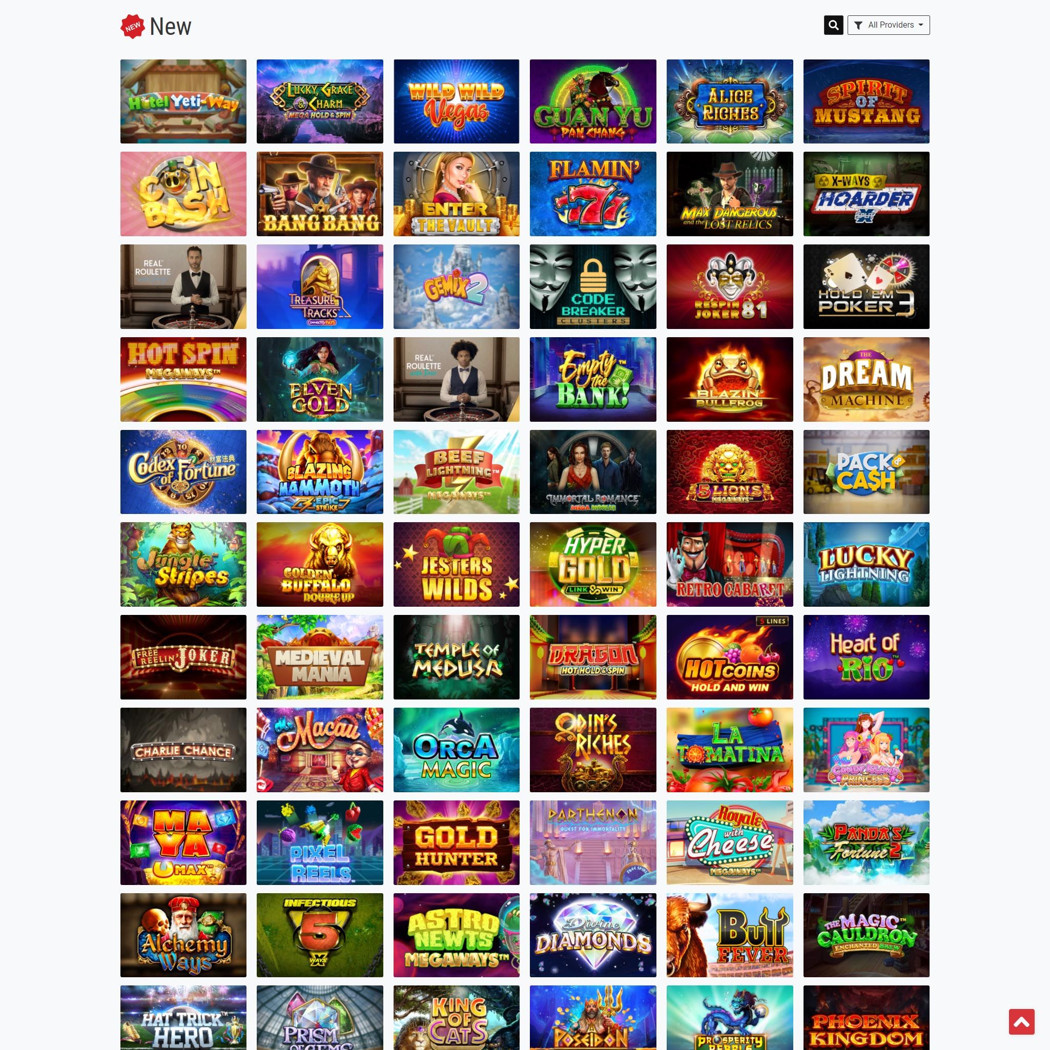 BetRebels Casino full games catalogue