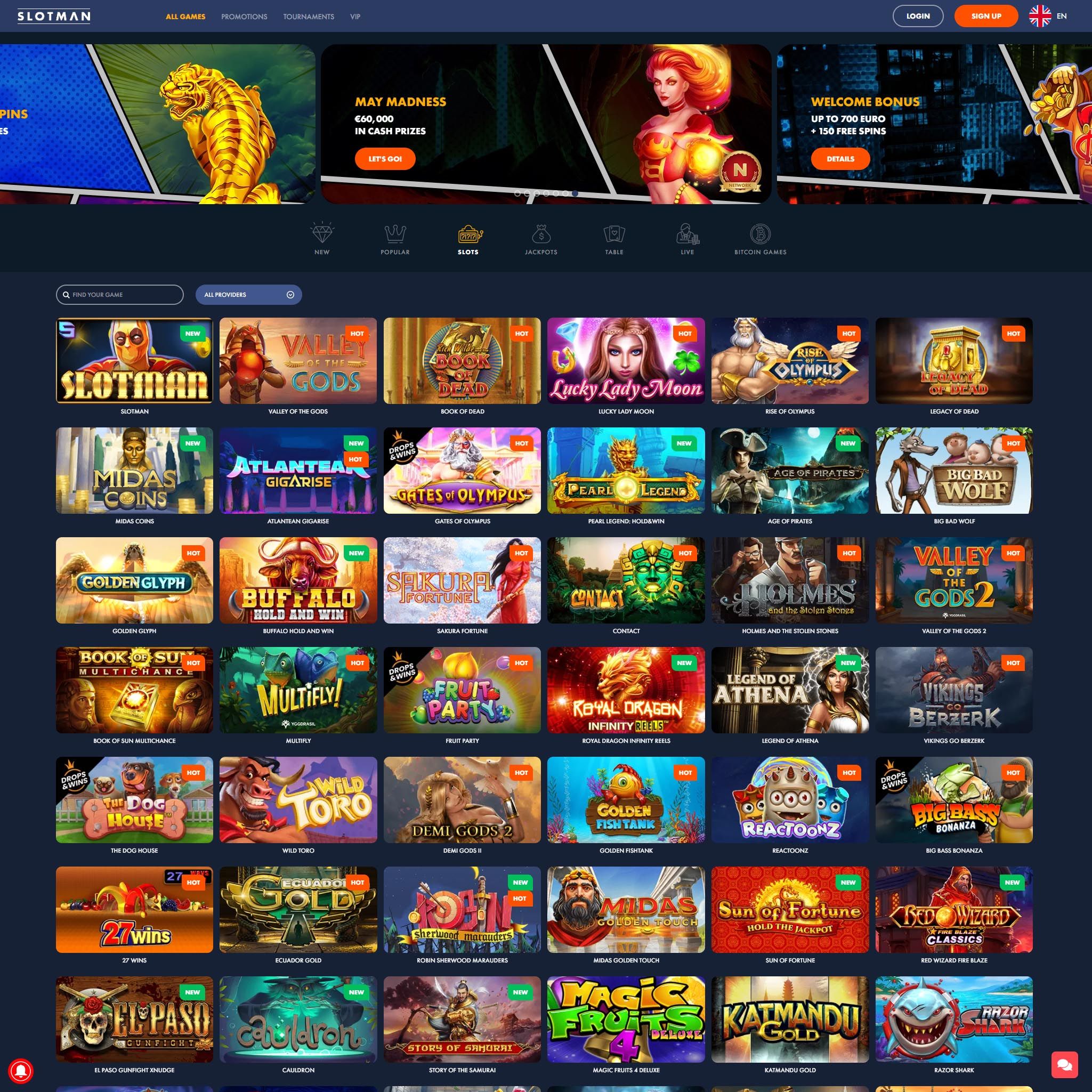 Slotman Casino full games catalogue