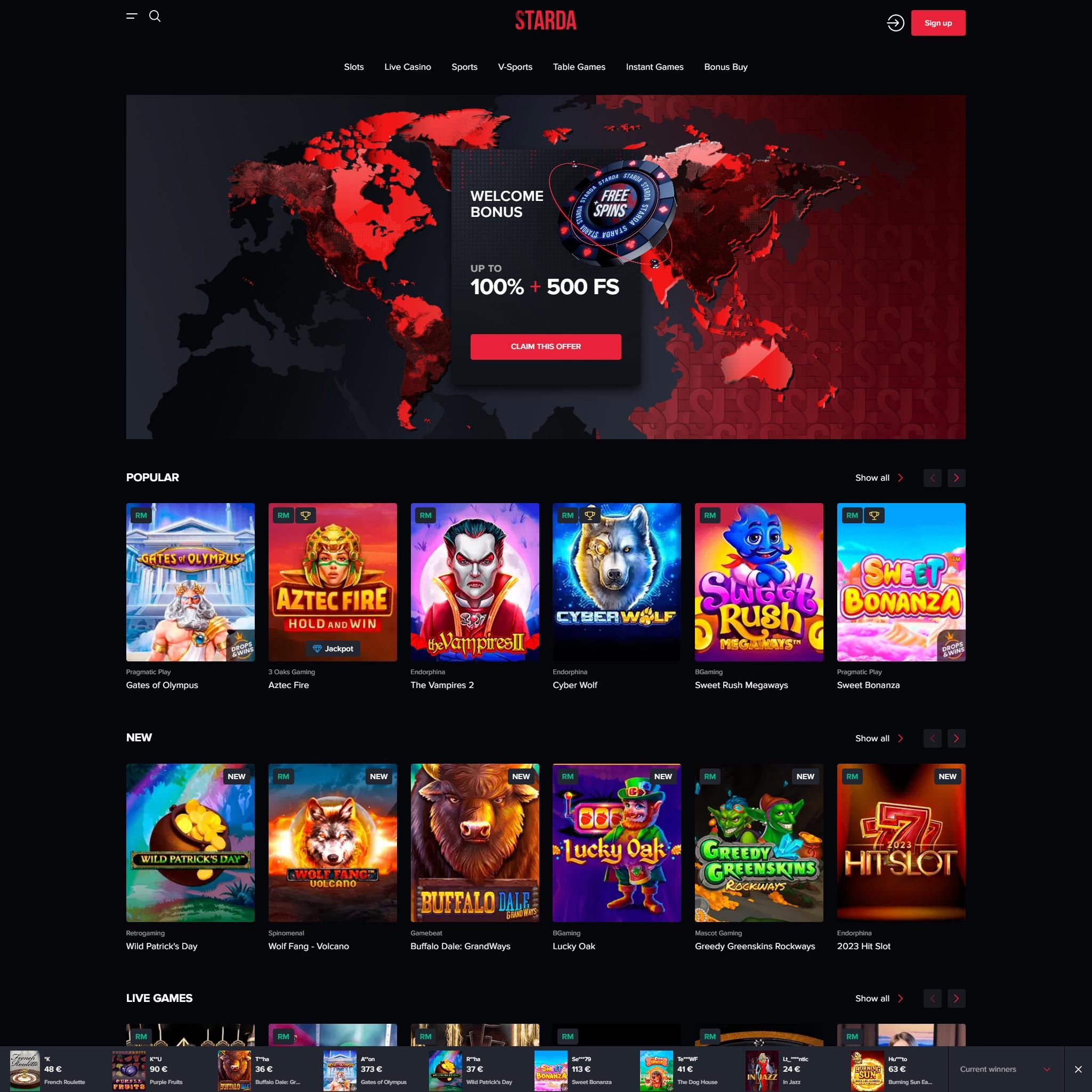 Screenshot der Starda Casino App Login-Oberfläche auf einem Smartphone