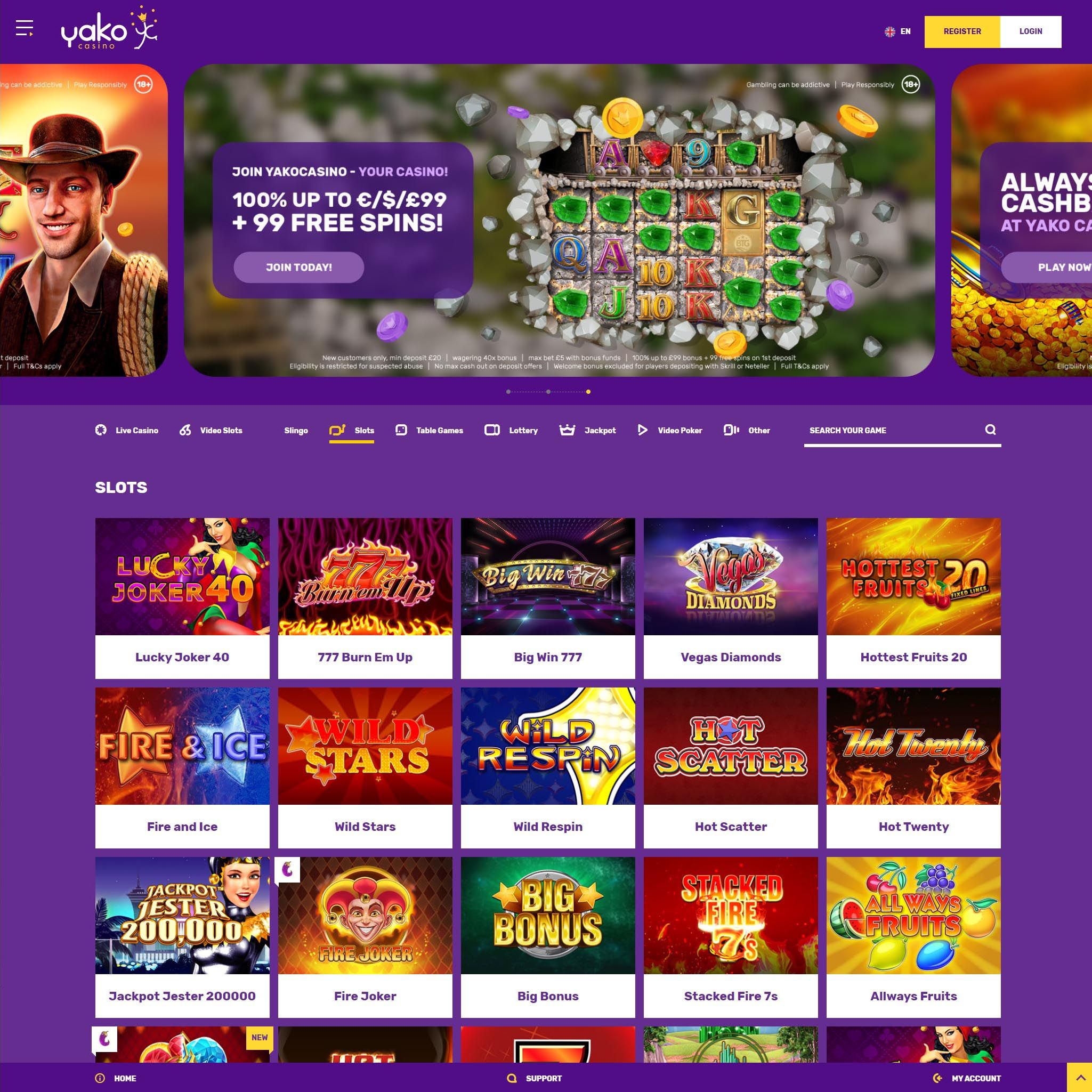 Yako Casino full games catalogue