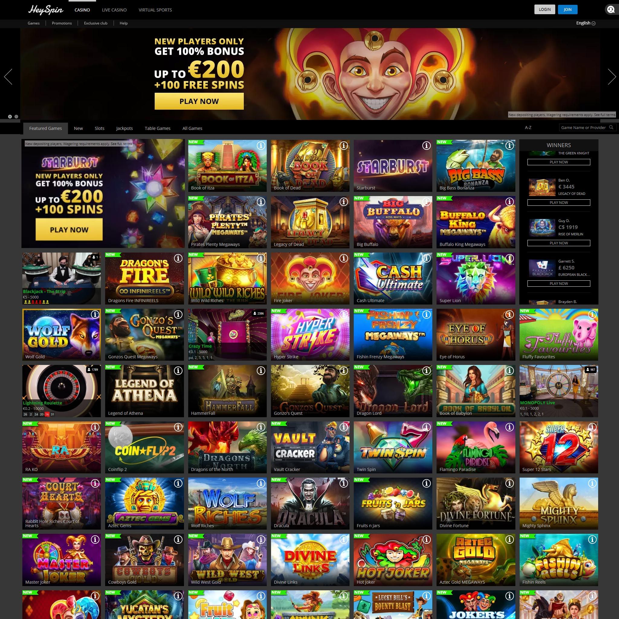 Hey Spin Casino review by Mr. Gamble