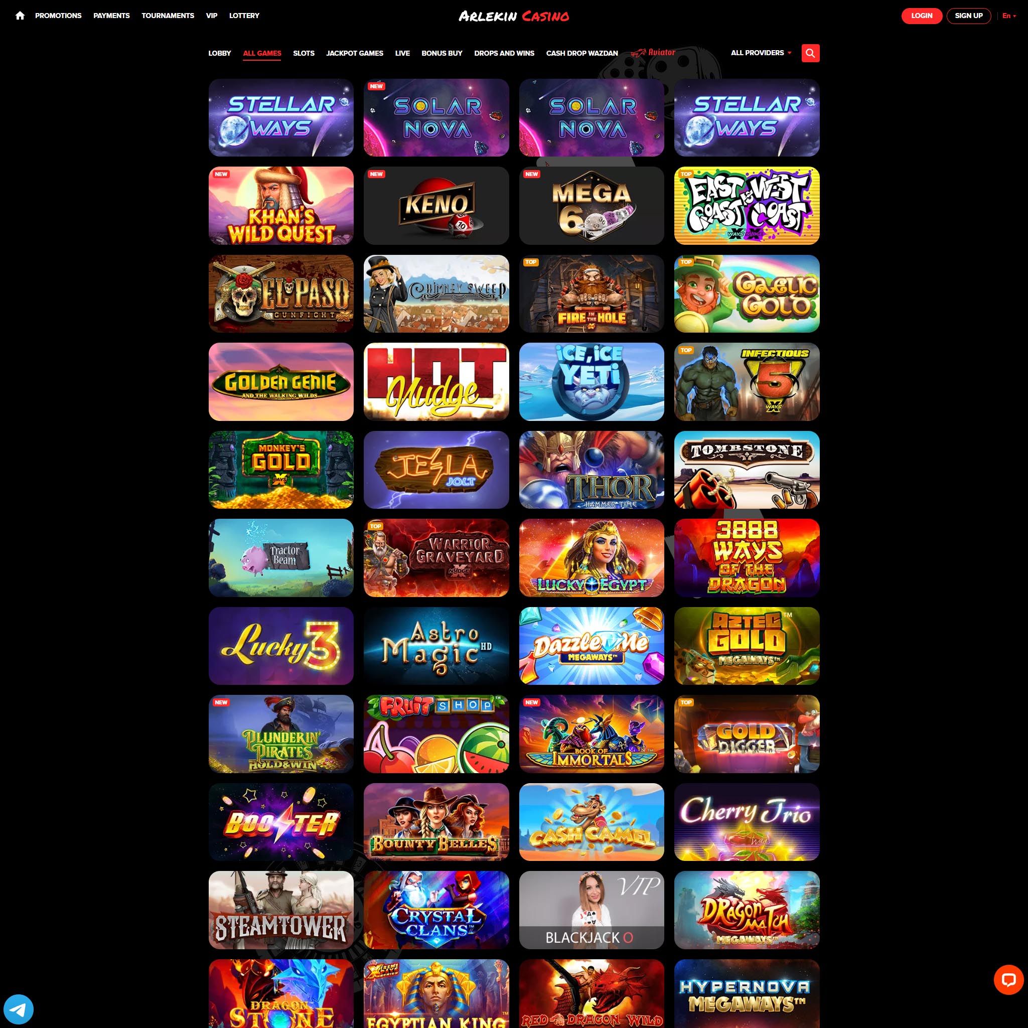 Arlekin Casino full games catalogue