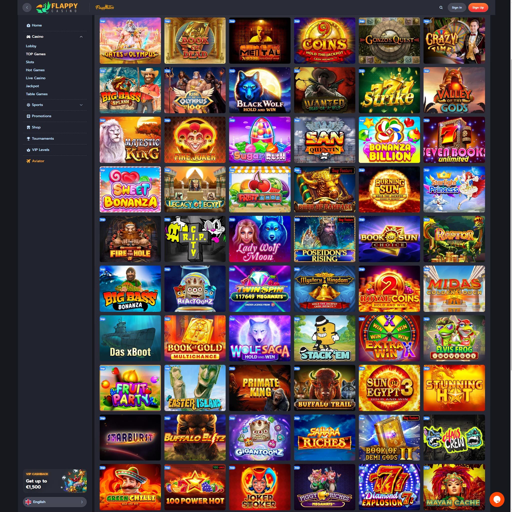 Flappy Casino full games catalogue