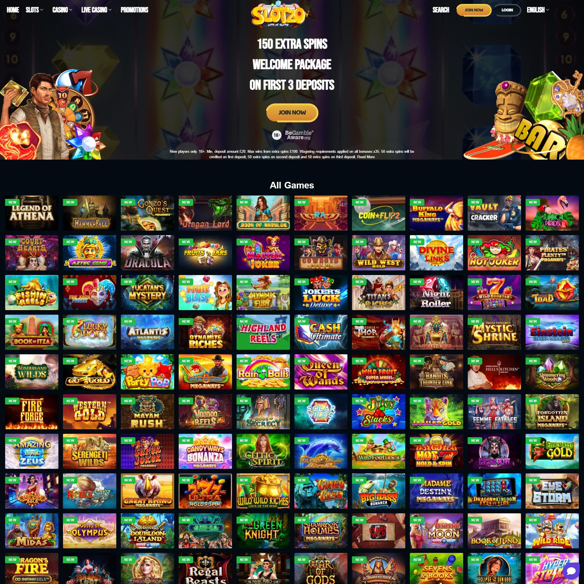 Slotzo full games catalogue