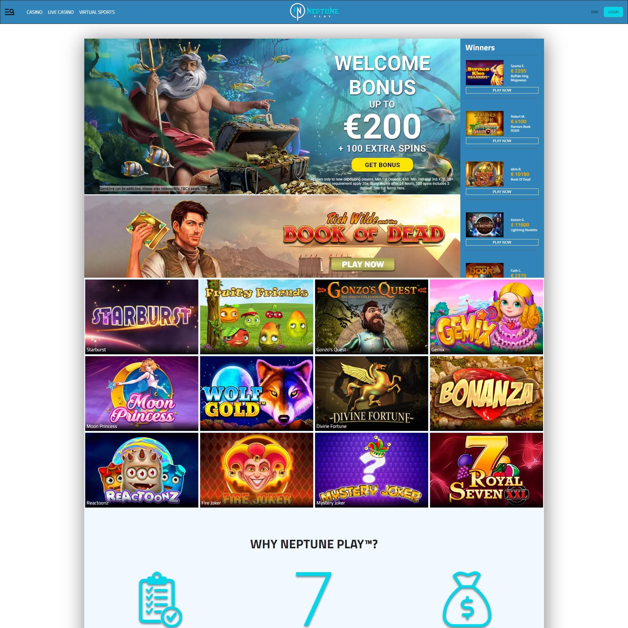 Find Neptune Play game catalog