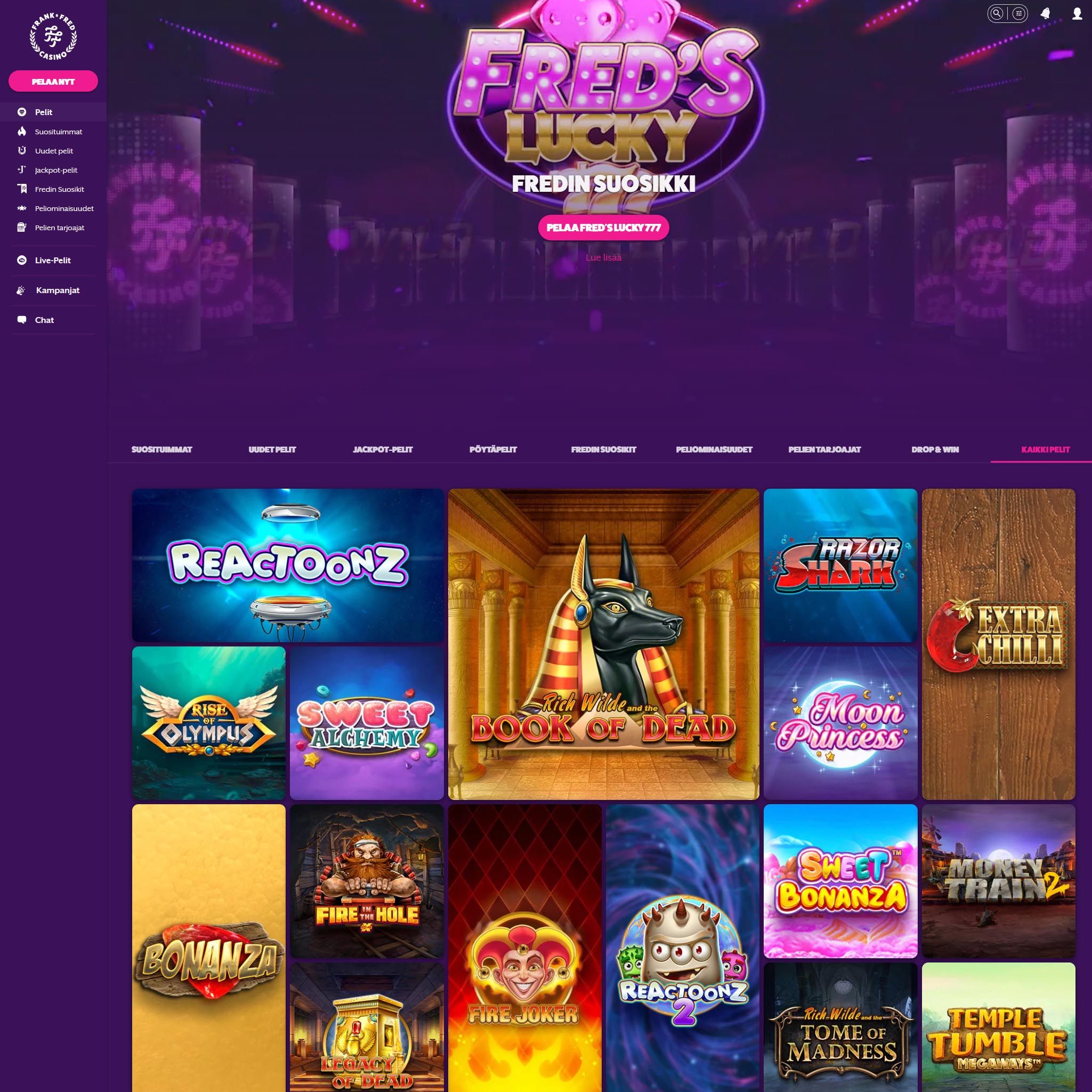 Pelaa netticasino Frank&Fred voittaaksesi oikeaa rahaa – oikean rahan online casino! Vertaa kaikki nettikasinot ja löydä parhaat casinot Suomessa.