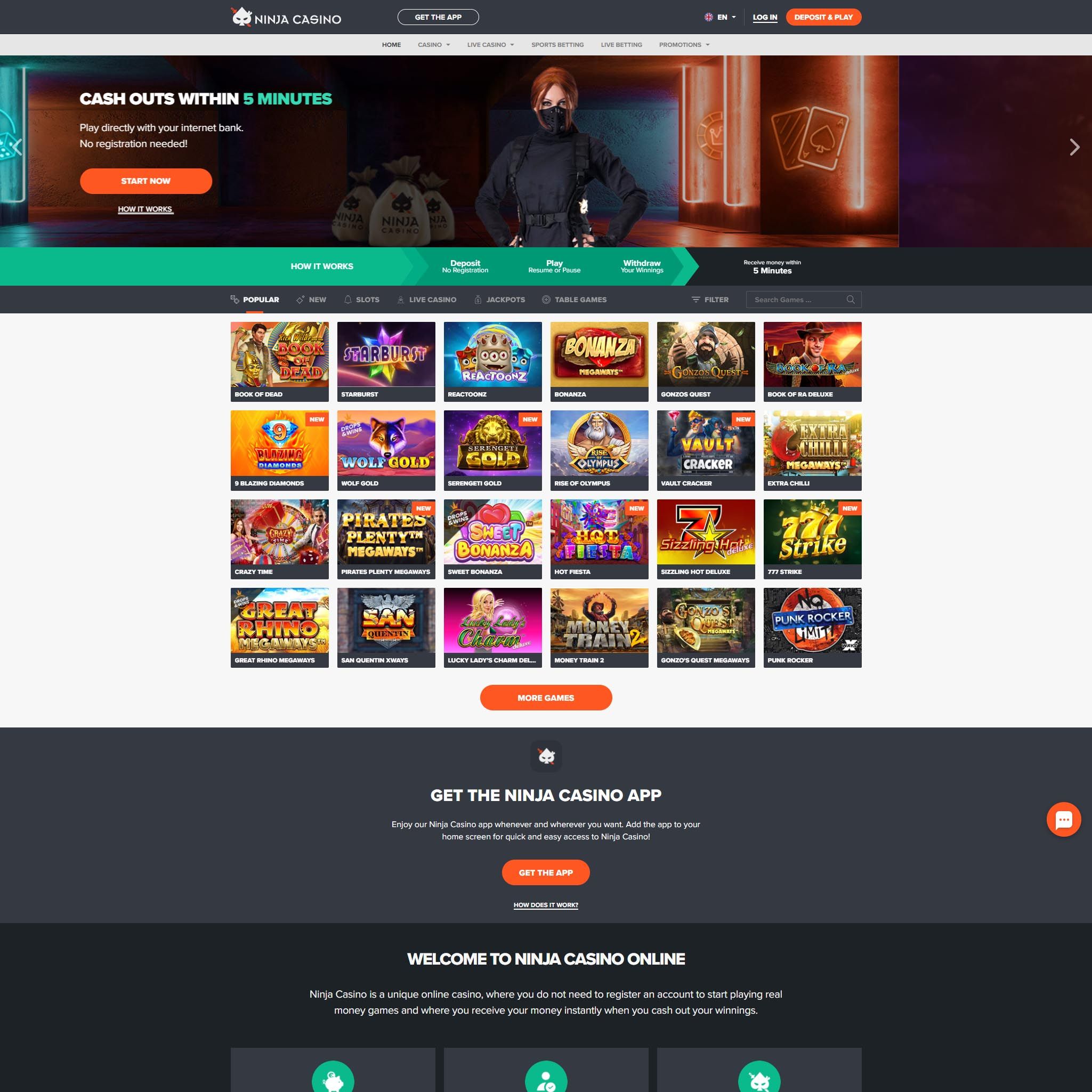 Ninja Casino review by Mr. Gamble