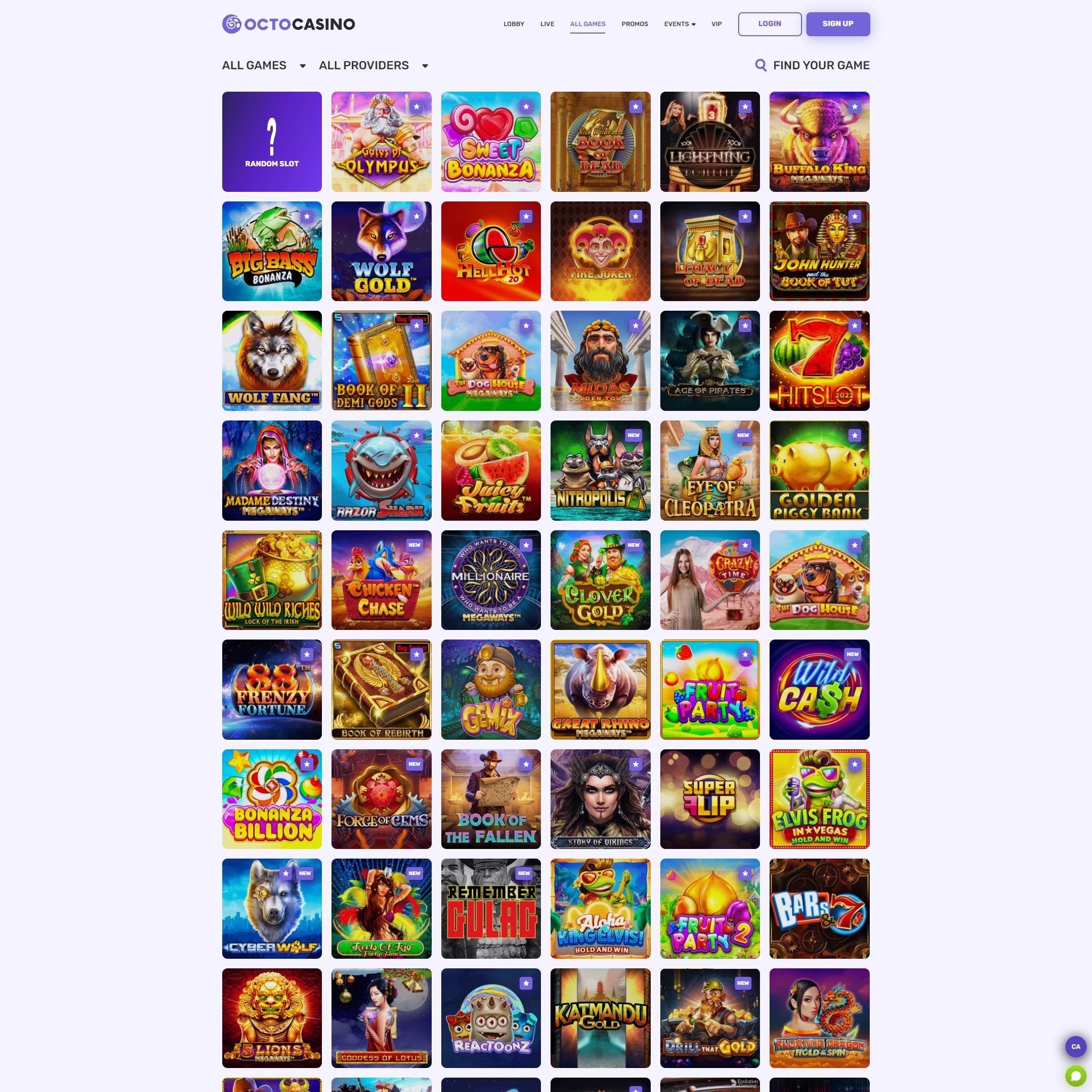 Octocasino full games catalogue