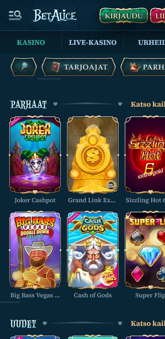 BetAlice Casino arvostelu listaa kaikki bonukset saatavilla sinulle tänään