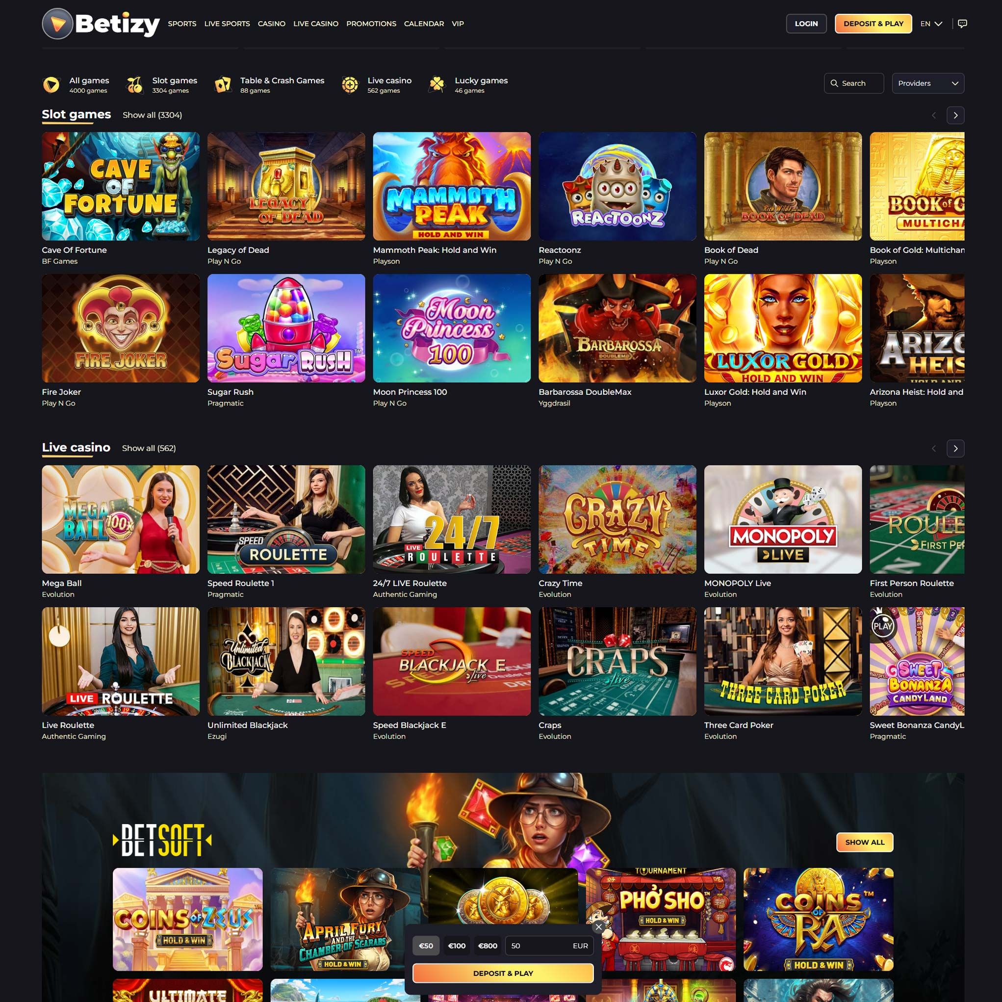 Betizy Casino review by Mr. Gamble