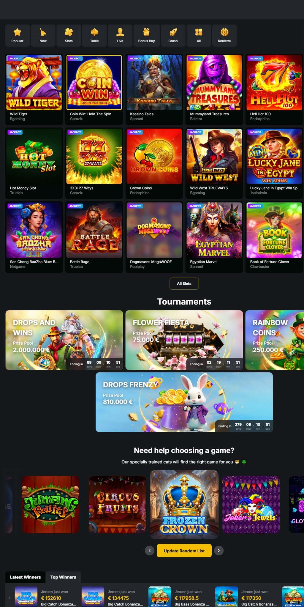 Kaasino casino interface