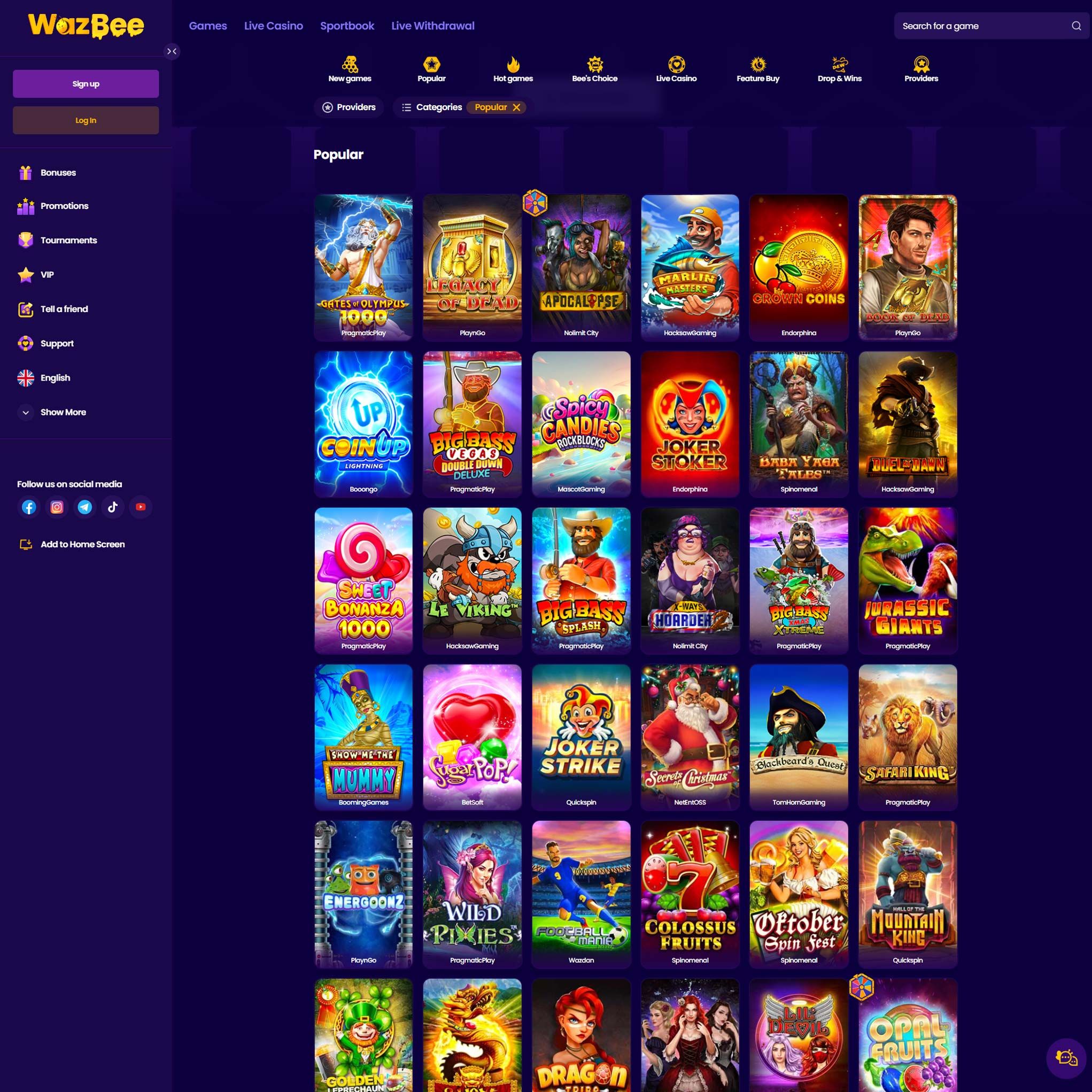Wazbee Casino review by Mr. Gamble