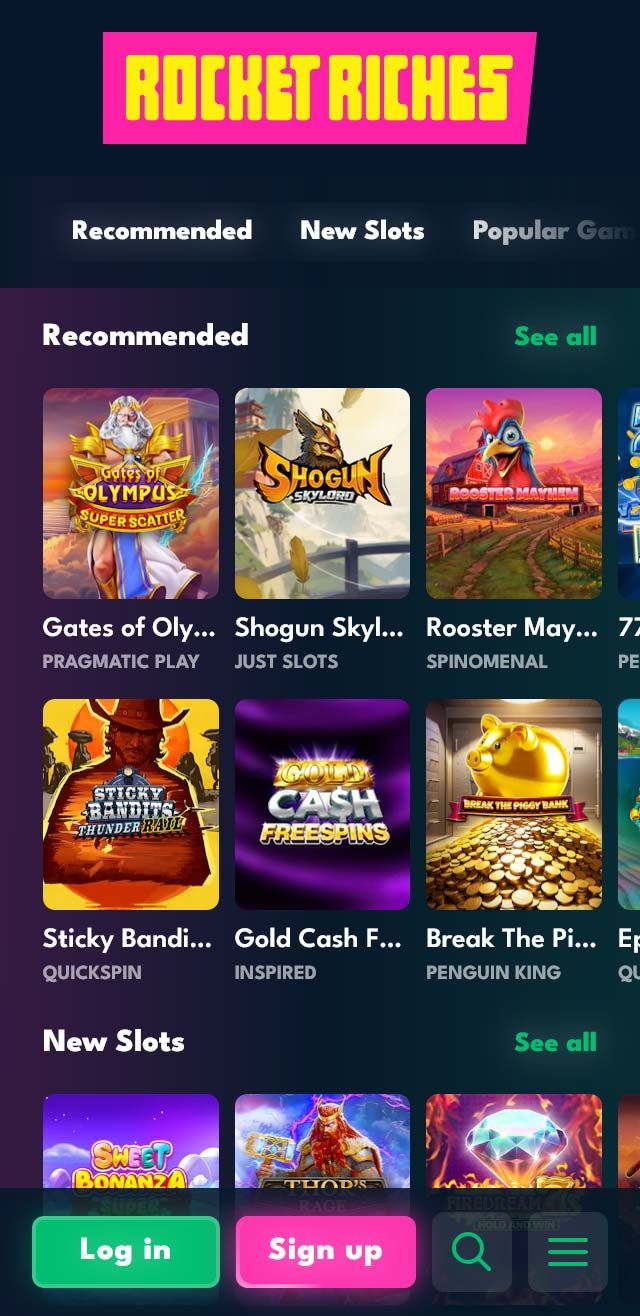 RocketRiches Casino review lists all the bonuses available for you today