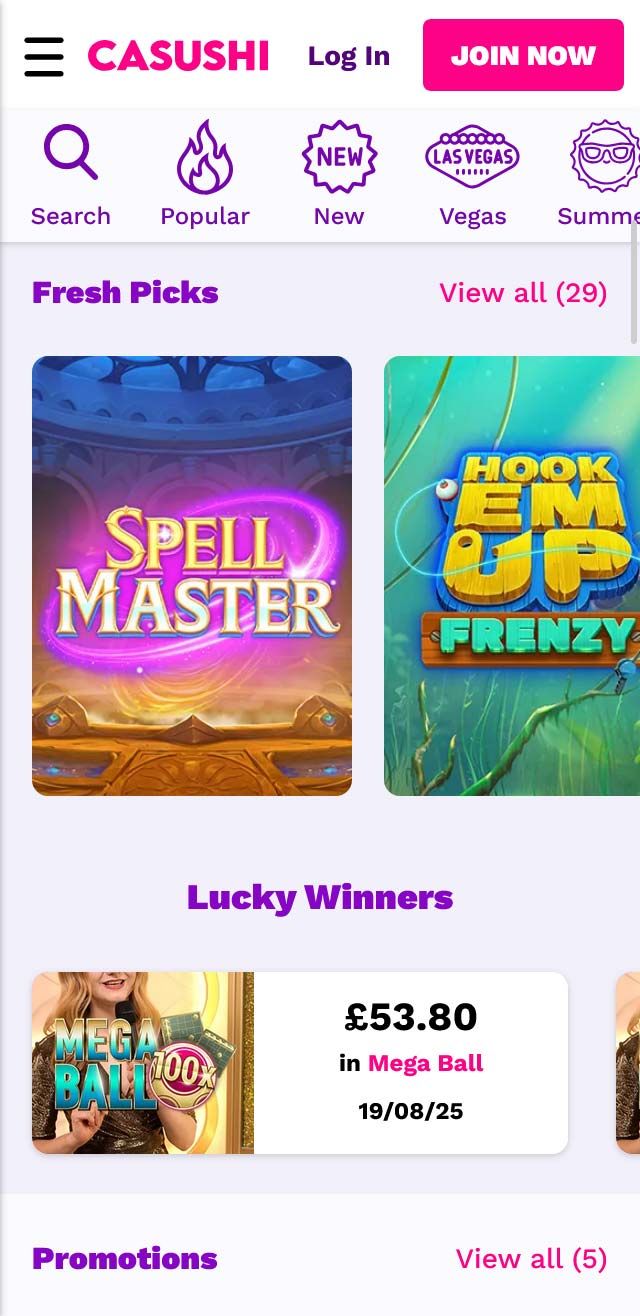 Casushi Casino full games catalogue
