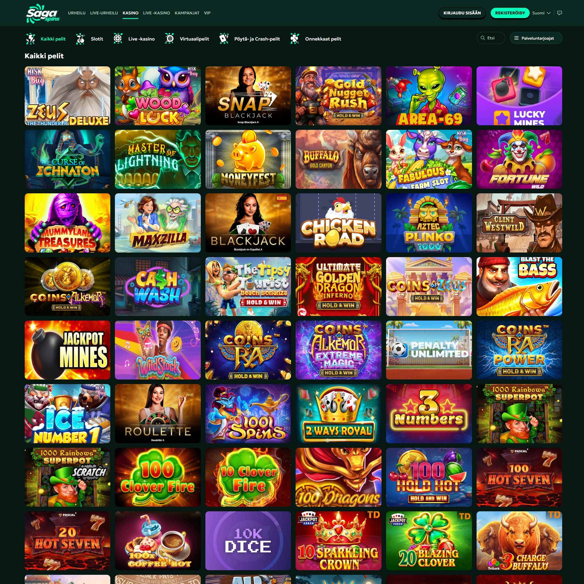 Suomalaiset nettikasinot tarjoavat monia hyötyjä pelaajille. Sagaspins Casino on suosittelemamme nettikasino, jolle voit lunastaa bonuksia ja muita etuja.