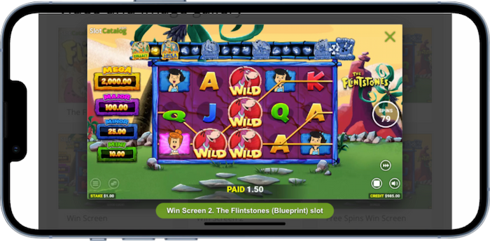 Landing a winning combination in the Flintstones Blueprint Gaming slot