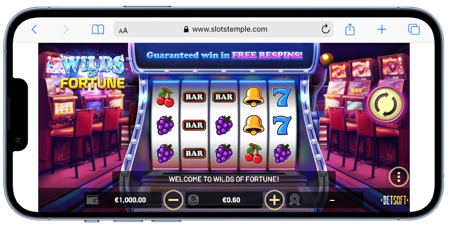 The gameplay in 777 Wilds of Fortune by Betsoft
