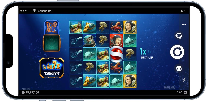Playing the Aquanauts slot by Alchemy Gaming