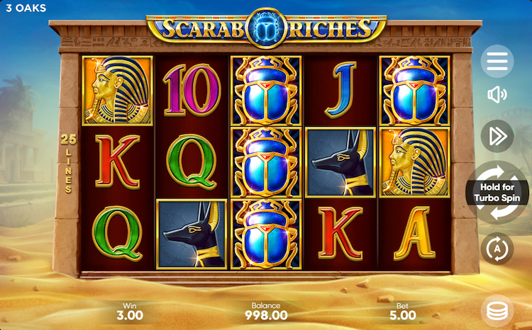 Scarab Riches is one of the best 3 Oaks Gaming slots