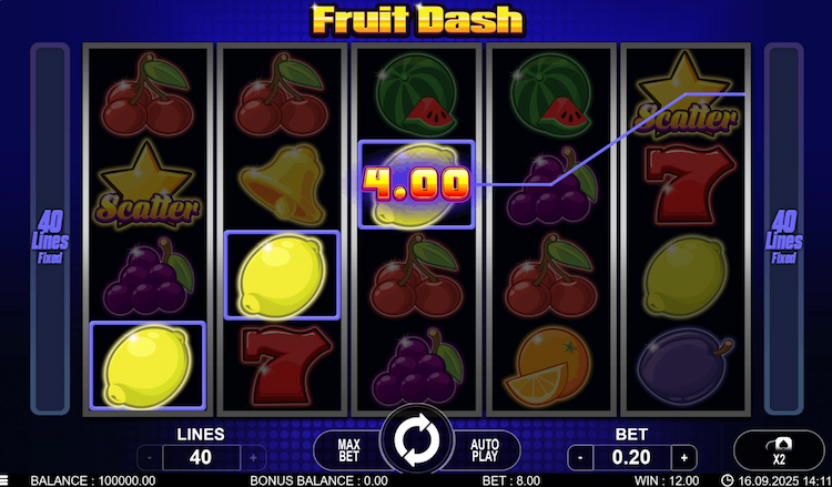 7Mojos slots include Fruit Dash