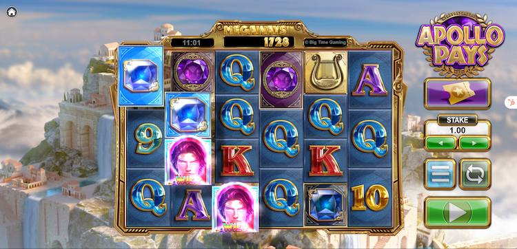 Big Time Gaming slots present Apollo Pays Megaways