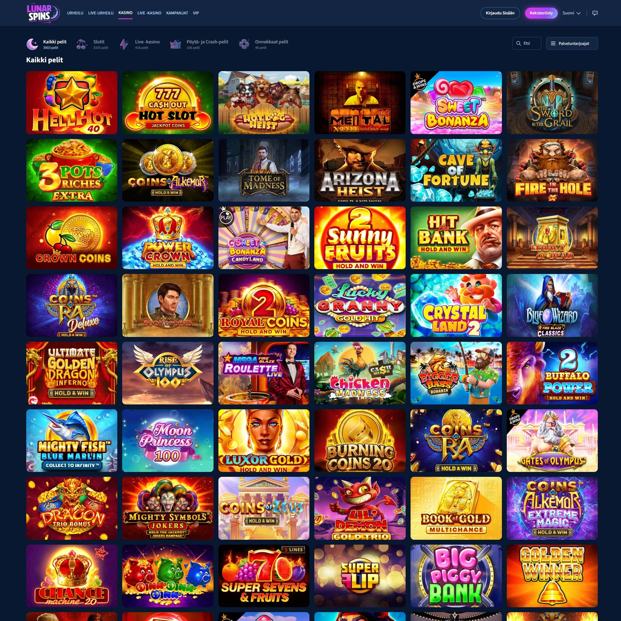 Suomalaiset nettikasinot tarjoavat monia hyötyjä pelaajille. Lunarspins Casino on suosittelemamme nettikasino, jolle voit lunastaa bonuksia ja muita etuja.
