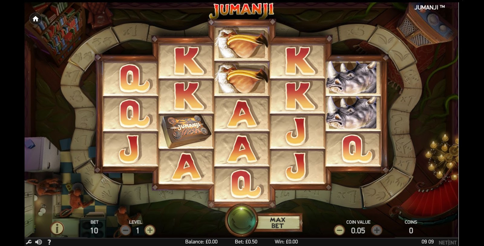 NetEnt's Jumanji slot gameplay