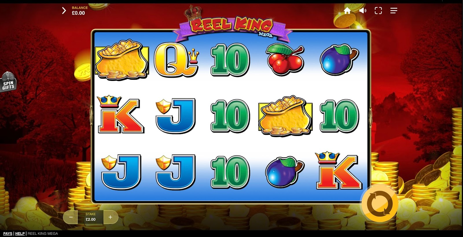 Playing Reel King Mega slot by Red Tiger online