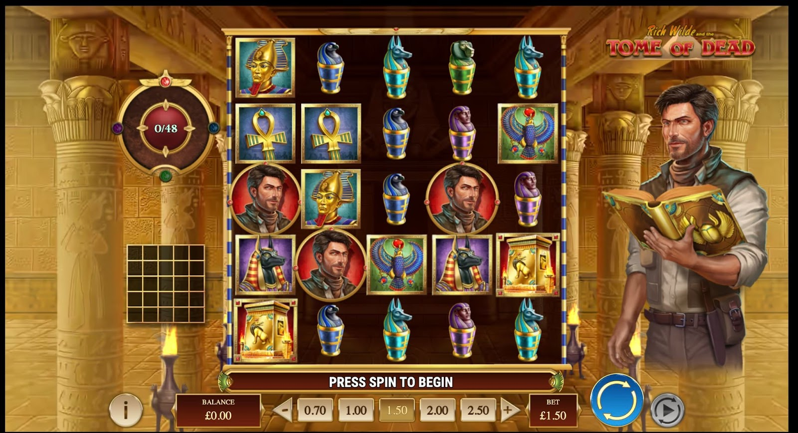 Playing Rich Wilde & the Tome of Dead slot 