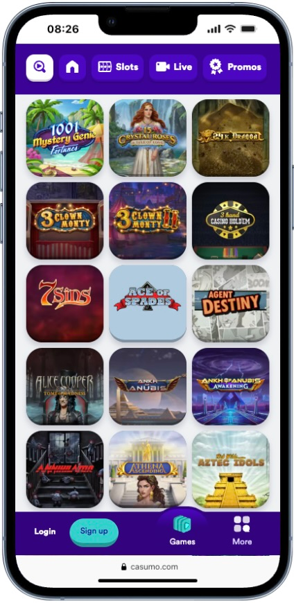 Top Play'n GO slots at Casumo Casino on mobile