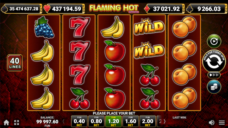 Amusnet games include the Flaming Hot Extreme fruity