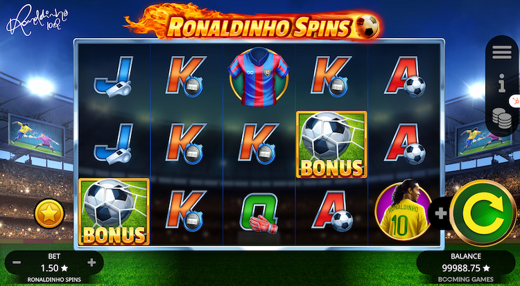 Booming Games slots include Ronaldinho Spins