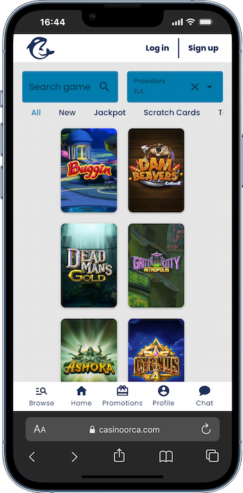 ELK Studios casino game lobby