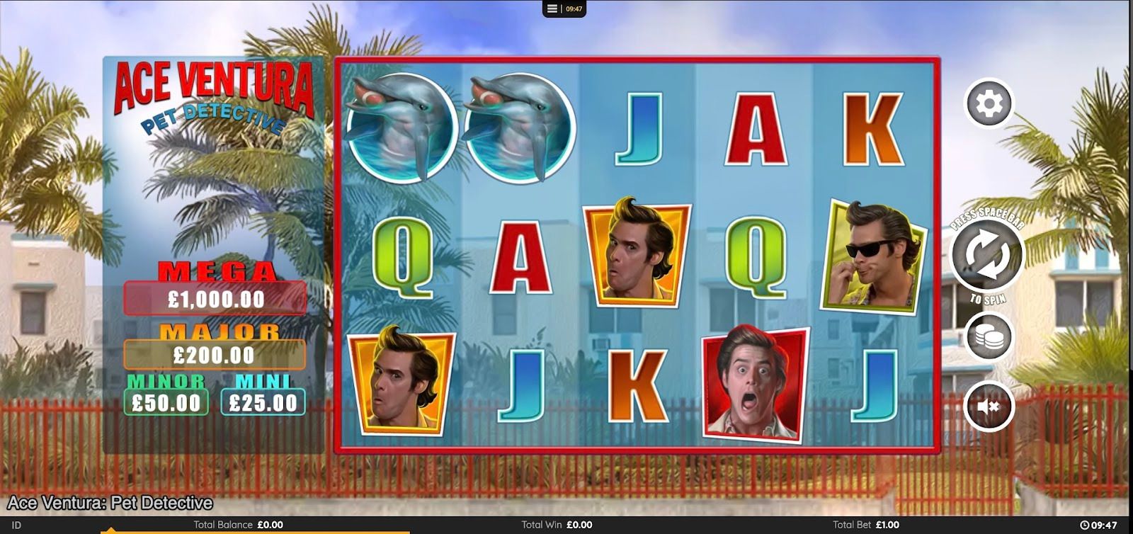 Playing Ace Ventura: Pet Detective slot online