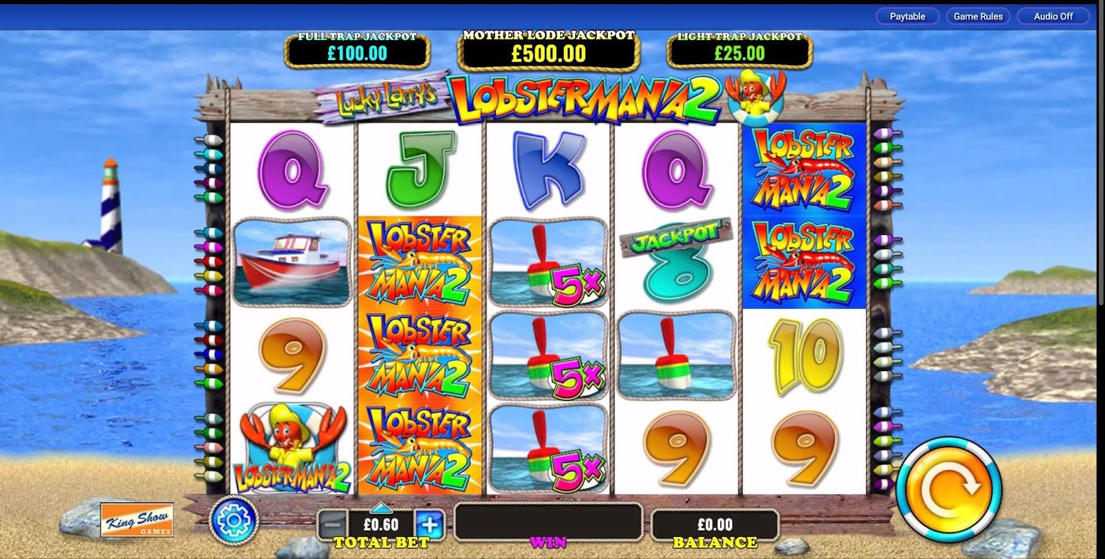 Playing Lucky Larry's Lobstermania 2 online