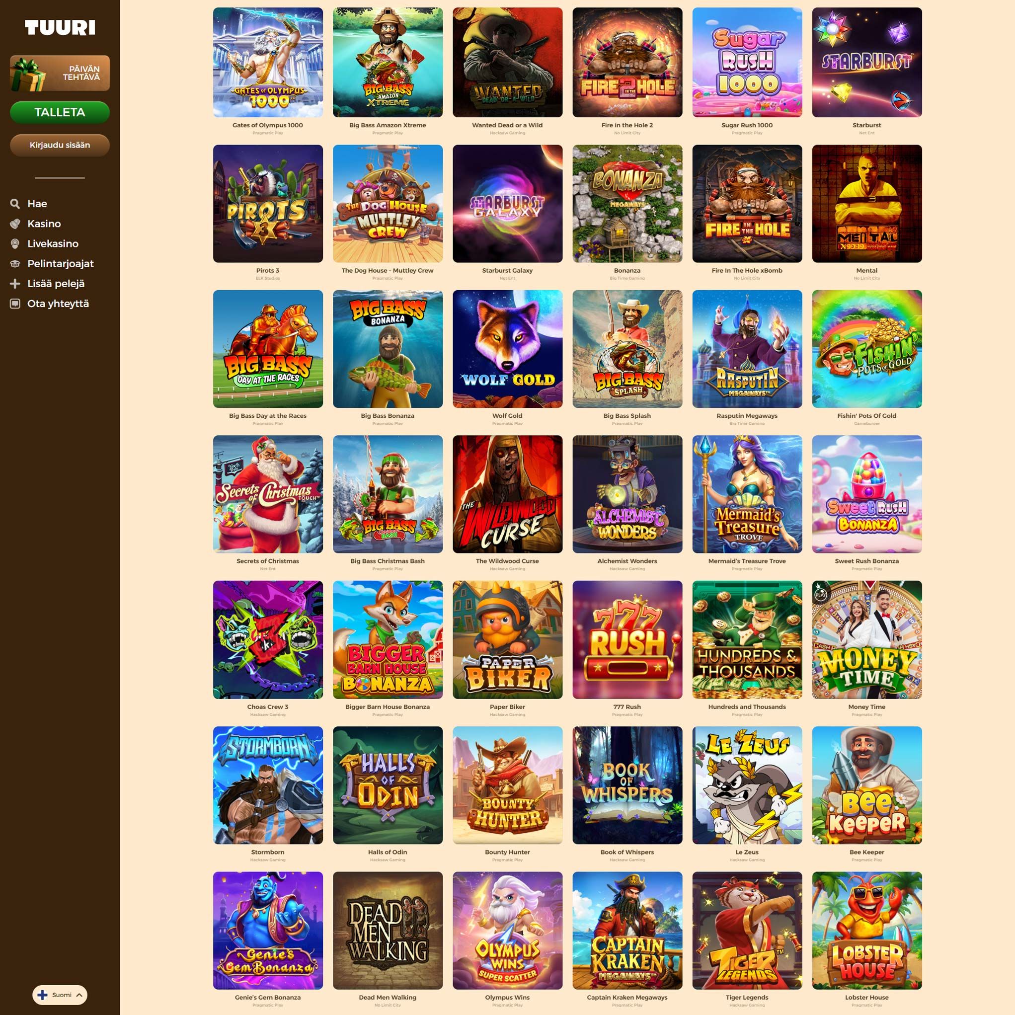 Suomalaiset nettikasinot tarjoavat monia hyötyjä pelaajille. Tuuri Casino on suosittelemamme nettikasino, jolle voit lunastaa bonuksia ja muita etuja.