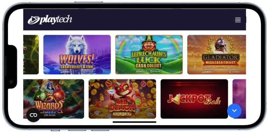 Popular Playtech slots on a mobile device