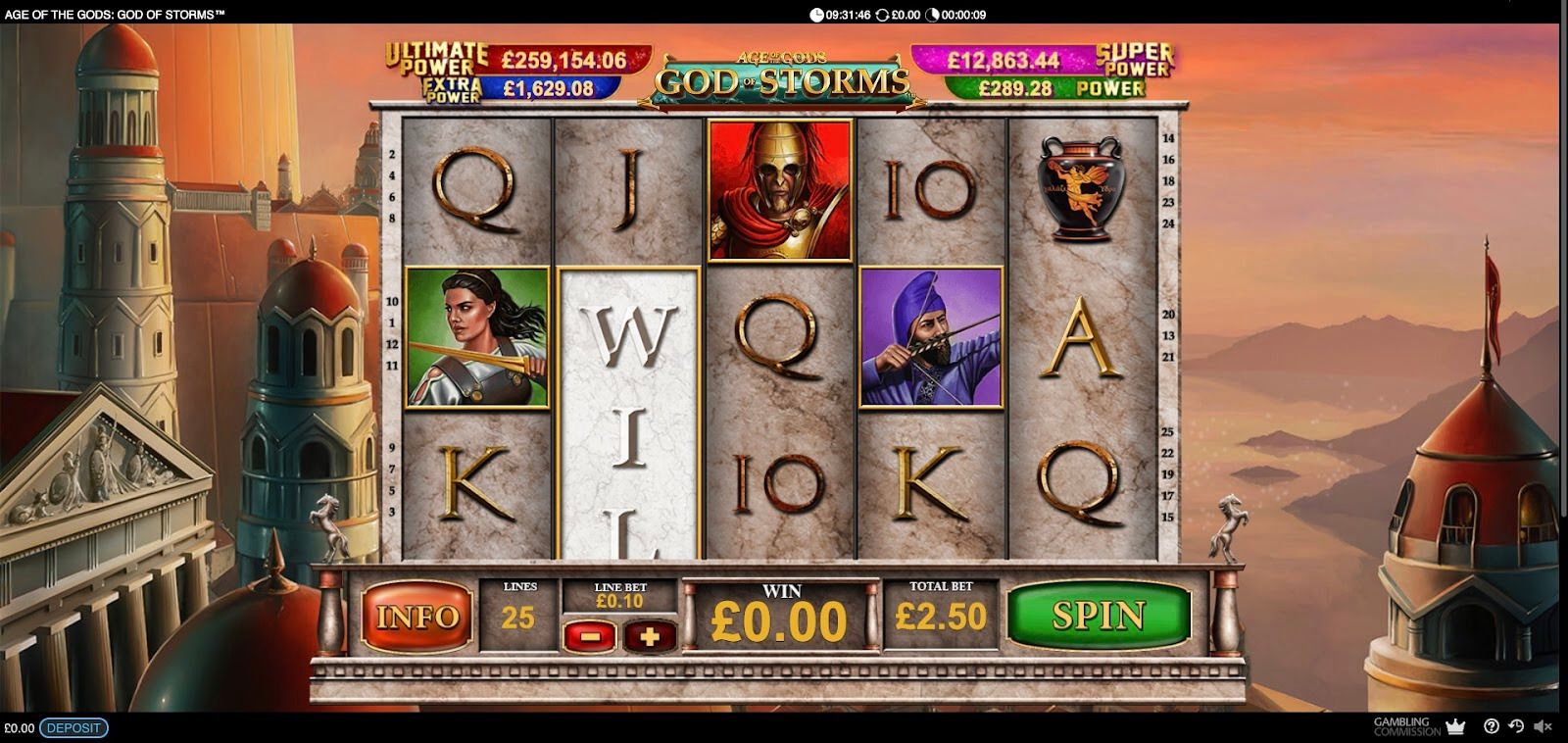 Playing Age of the Gods God of Storms slot online