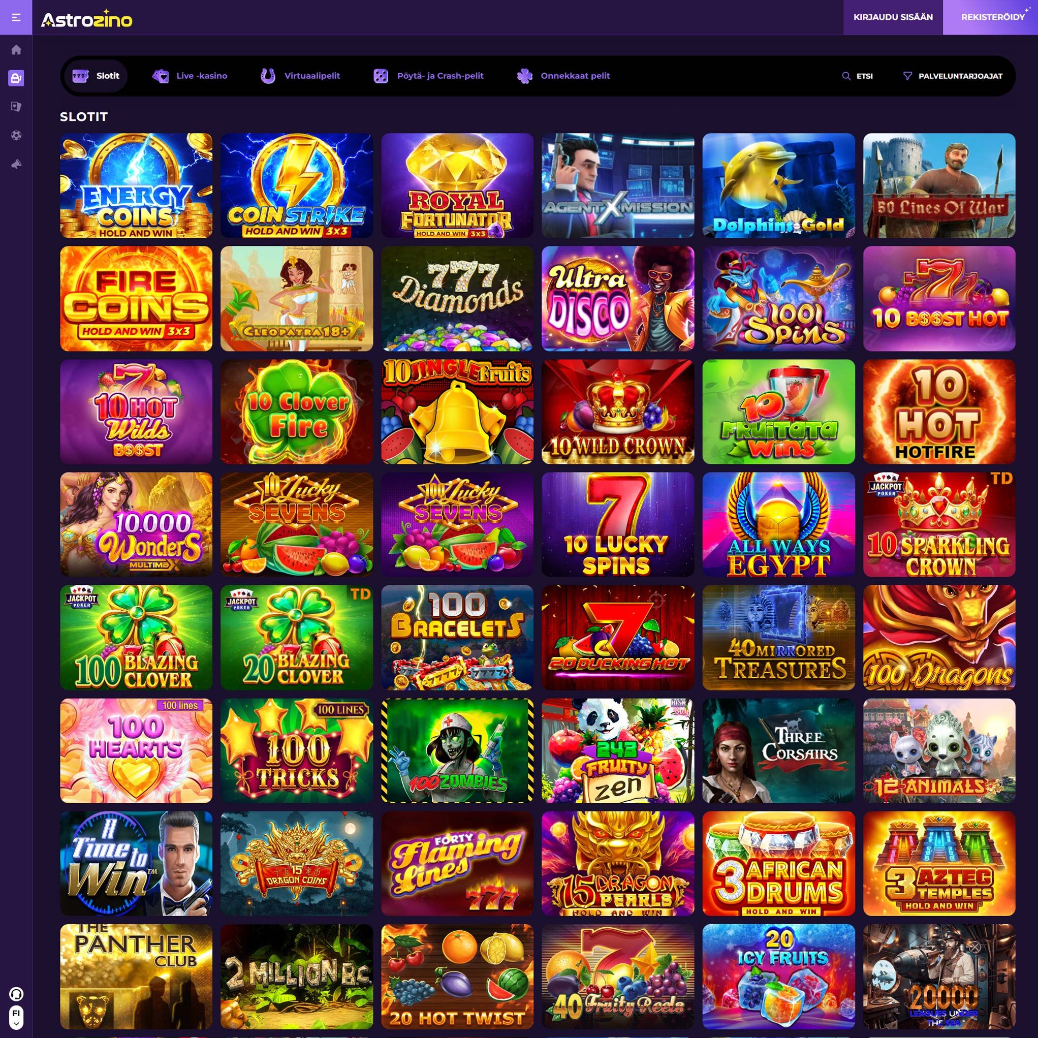 Suomalaiset nettikasinot tarjoavat monia hyötyjä pelaajille. Astrozino Casino on suosittelemamme nettikasino, jolle voit lunastaa bonuksia ja muita etuja.